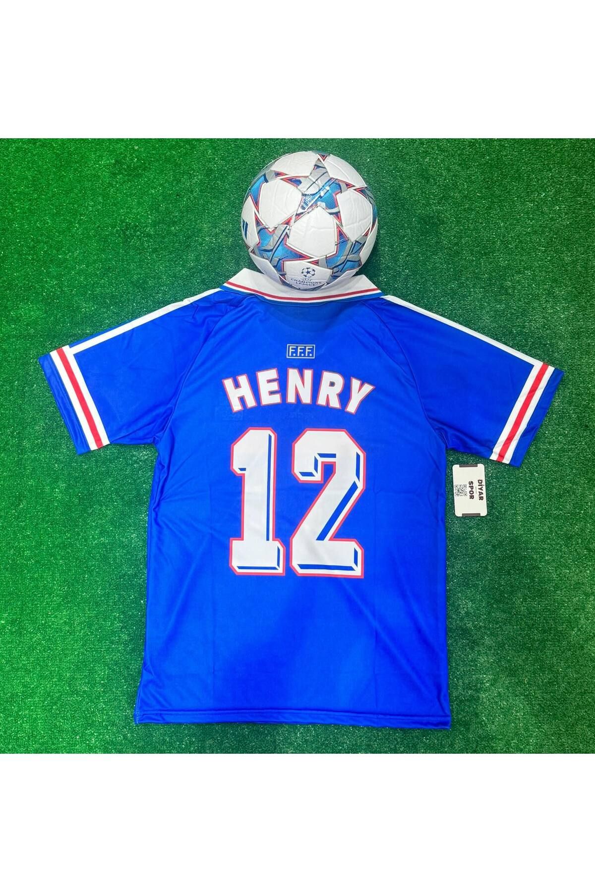 Lion Spor Fransa 1998 Nostalji Sezon Thierry Henry Yakalı İç Saha Retro Forması