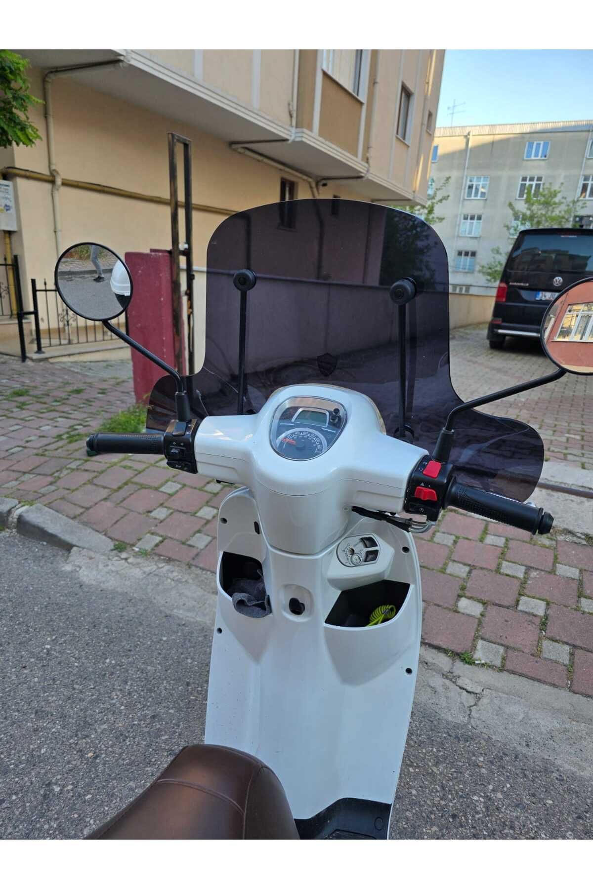 RKS VPS 125 Siperlik Ön Cam 2022-2025 Model 42cm Siyah Renkli 4mm