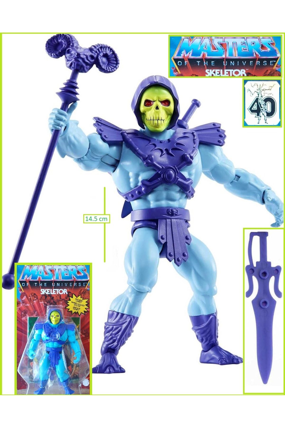 OYUNCAKSAHİLİ Heman iskeletor Kılıç Koç Başlı Asa Figür Masters Of The Unıverse Skeletor Orji Actıon Fıgure