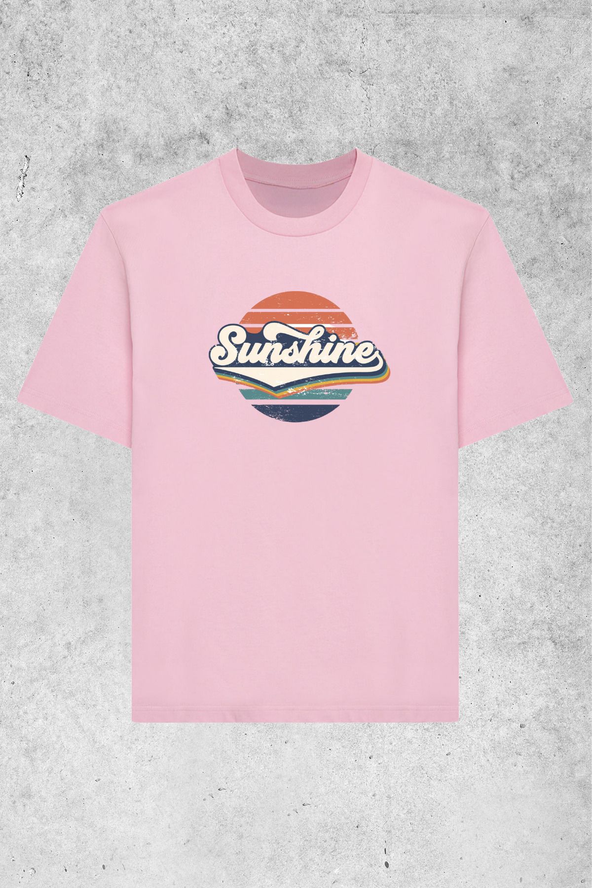 MOLICO BASİC unisex sıfır yaka kısa kollu SUNSHİNE baskılı tshirt