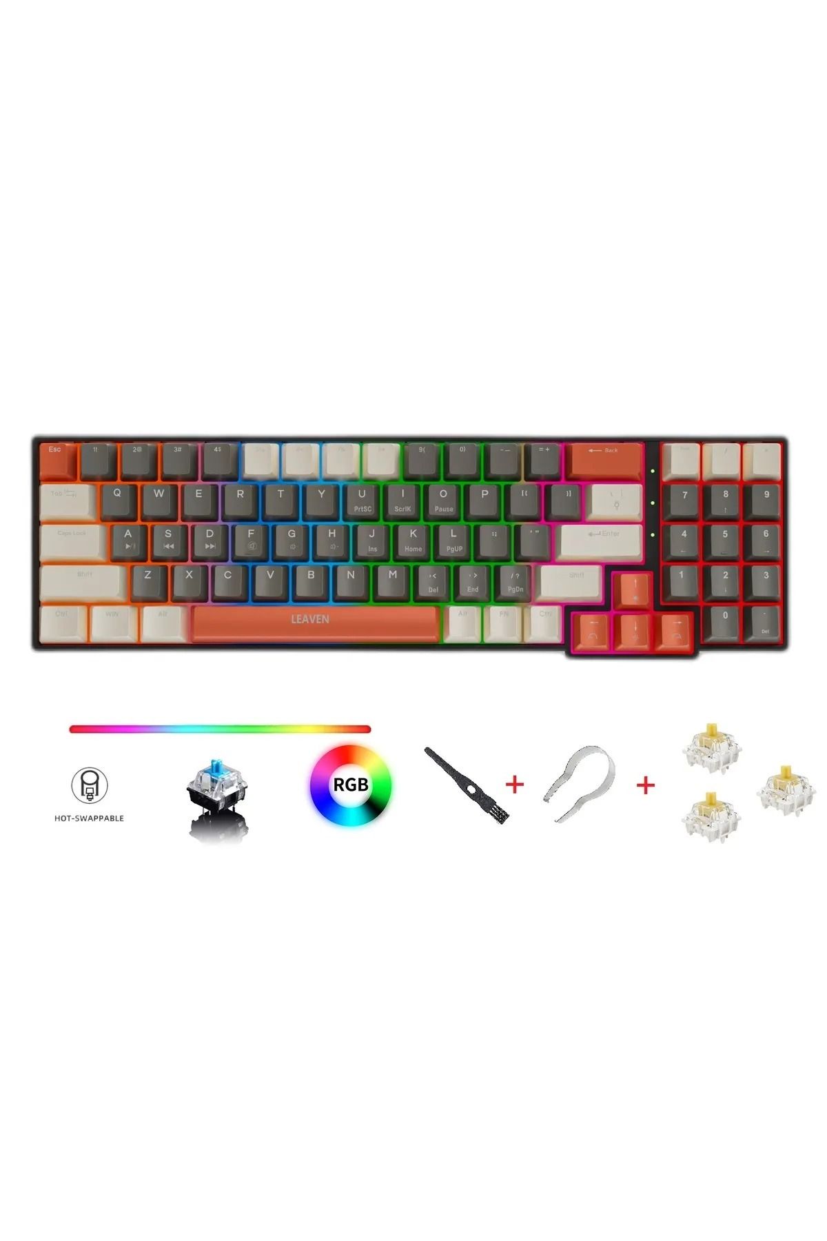EN SİGA K780 Kompakt Mekanik Oyuncu Klavyesi-Hot swap-78 Tuş-Switch