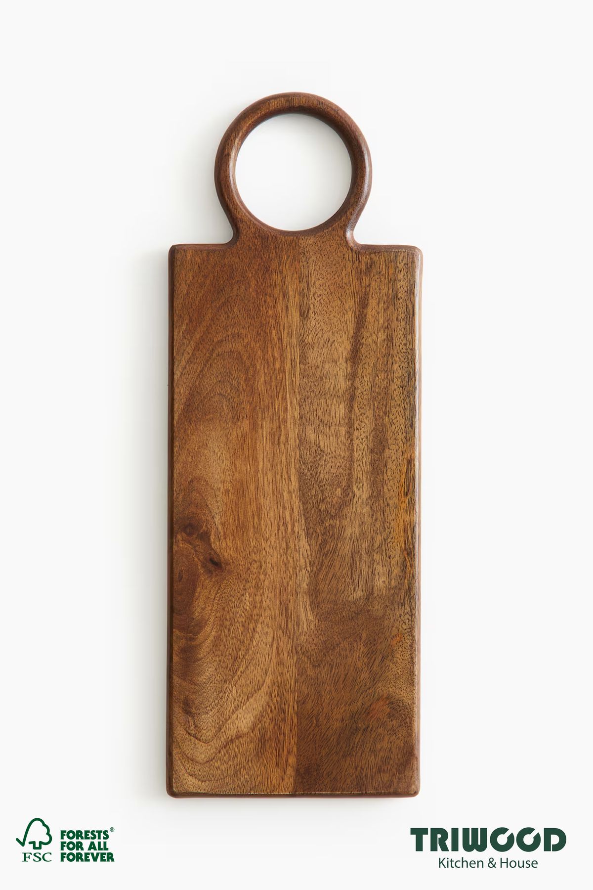 TRİWOOD YENİ NESİL KESME VE SERVİS TAHTASI AFRİKA TEAK AĞACI 18X50X2 CM