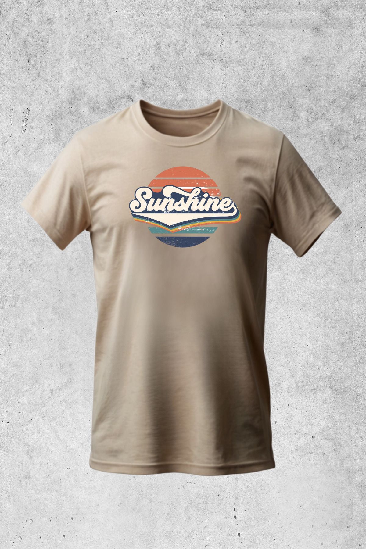 MOLICO BASİC unisex sıfır yaka kısa kollu SUNSHİNE baskılı tshirt
