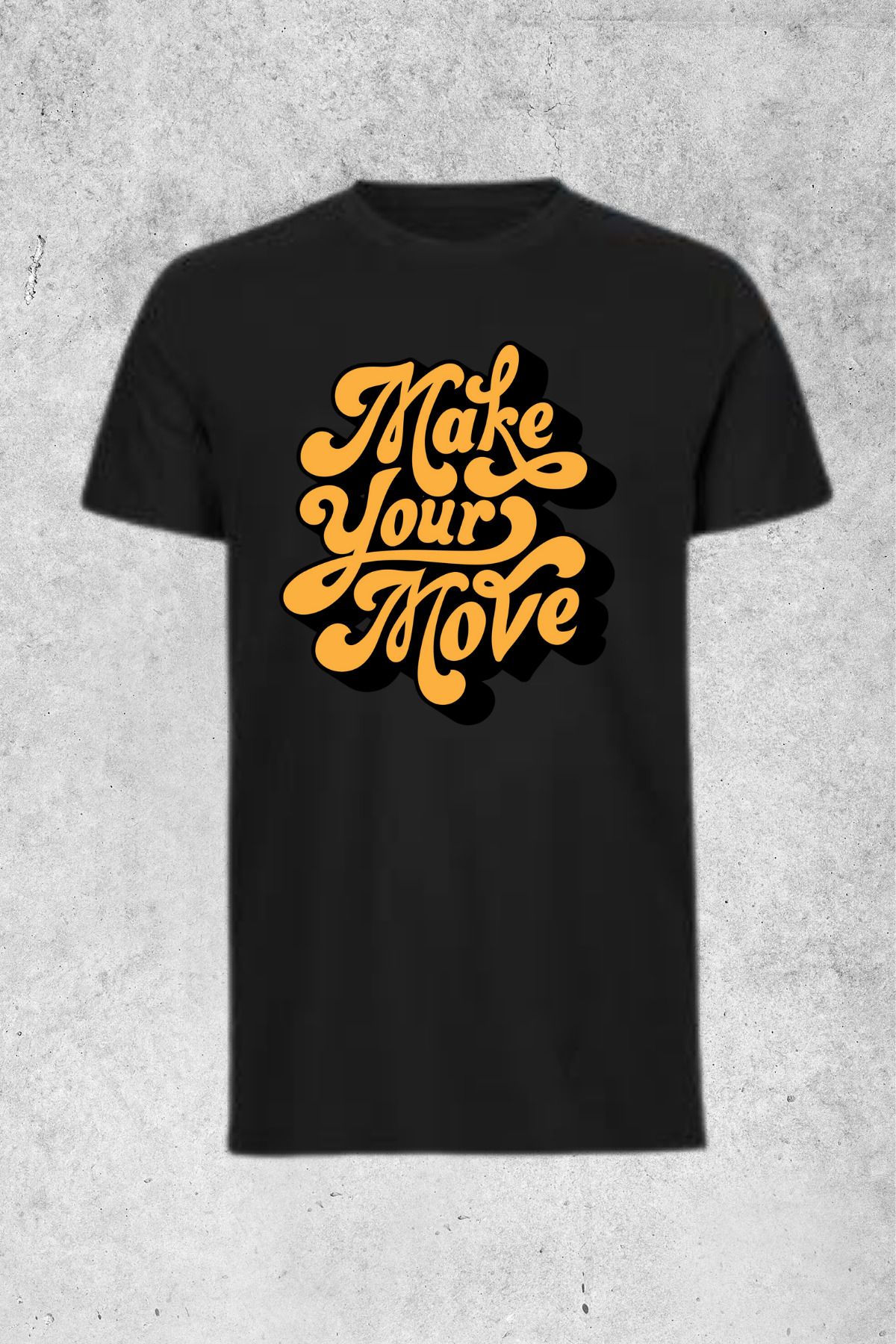 MOLICO BASİC unisex sıfır yaka kısa kollu MAKE YOUR MOVE baskılı tshirt