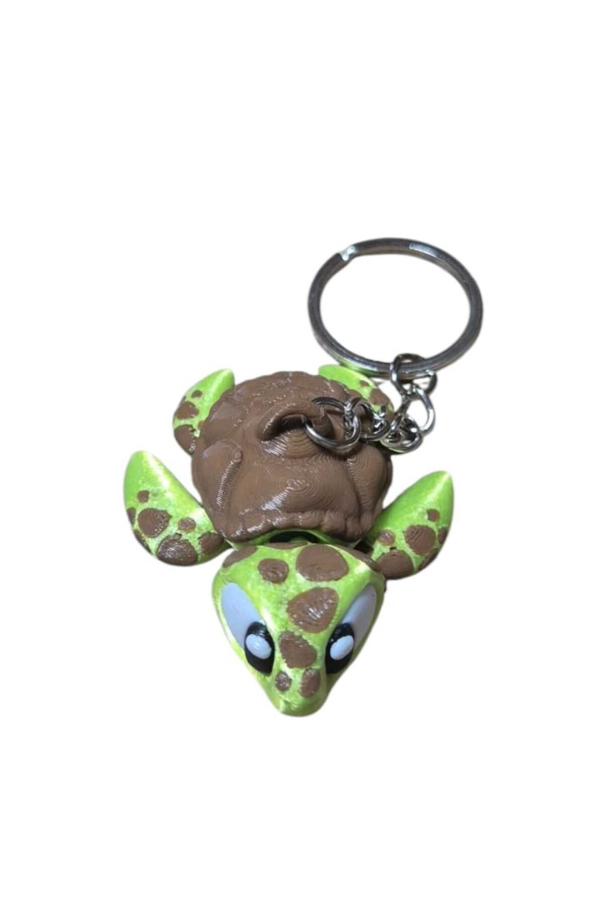 moonparacord 3 D Şirin Hareketli Kaplumbağa Anahtarlık