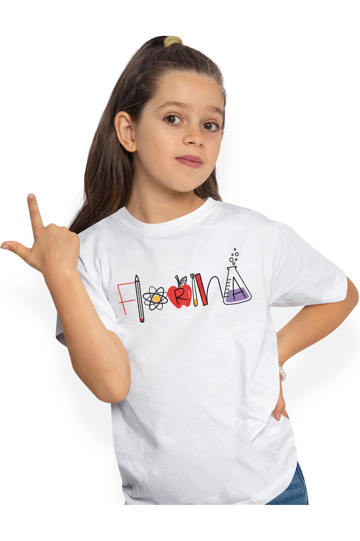 StoryGift Romania Tricou Copii Cu Numele Florina, Scoala, Chimie, Materii, Algebra, Geometrie 100% Bumbac, U Unisex - 11–12 years