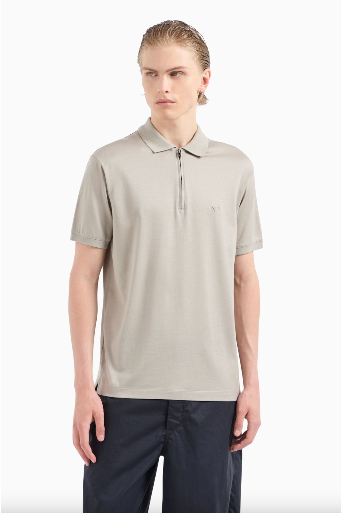 Emporio Armani ASV Lyocell-Blend Jersey Polo Shirt with Zip