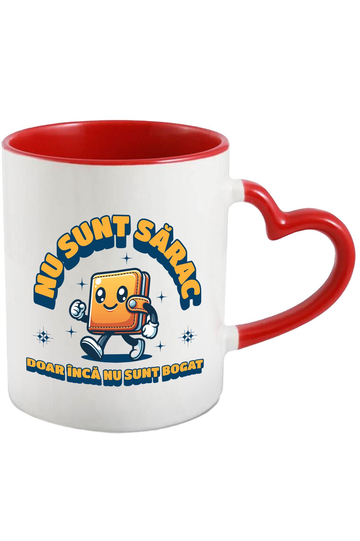 StoryGift Romania Cana Portofel Zambaret Nu Sunt Sarac Doar Inca Nu Sunt Bogat, 330ml, Ceramica Cu, Cu Maner Inim Stg - One Size