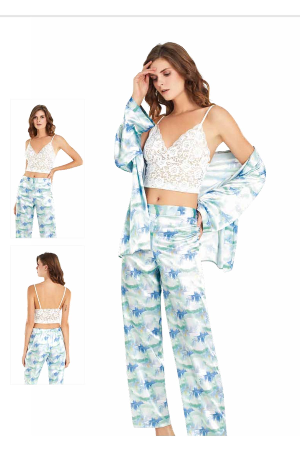 Fily İç Giyim MOONGİRL Üçlü Saten Pijama Takımları