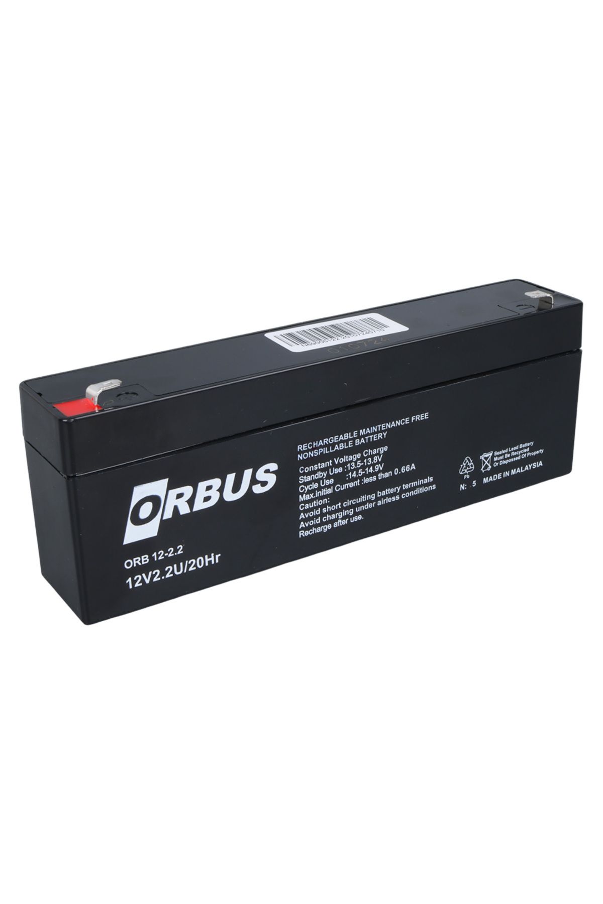 mrpurple ORBUS© 12 VOLT - 2.2 AMPER YATIK UZUN AKÜ (176 X 61 X 33 MM) (4767) - PRP6910-5435