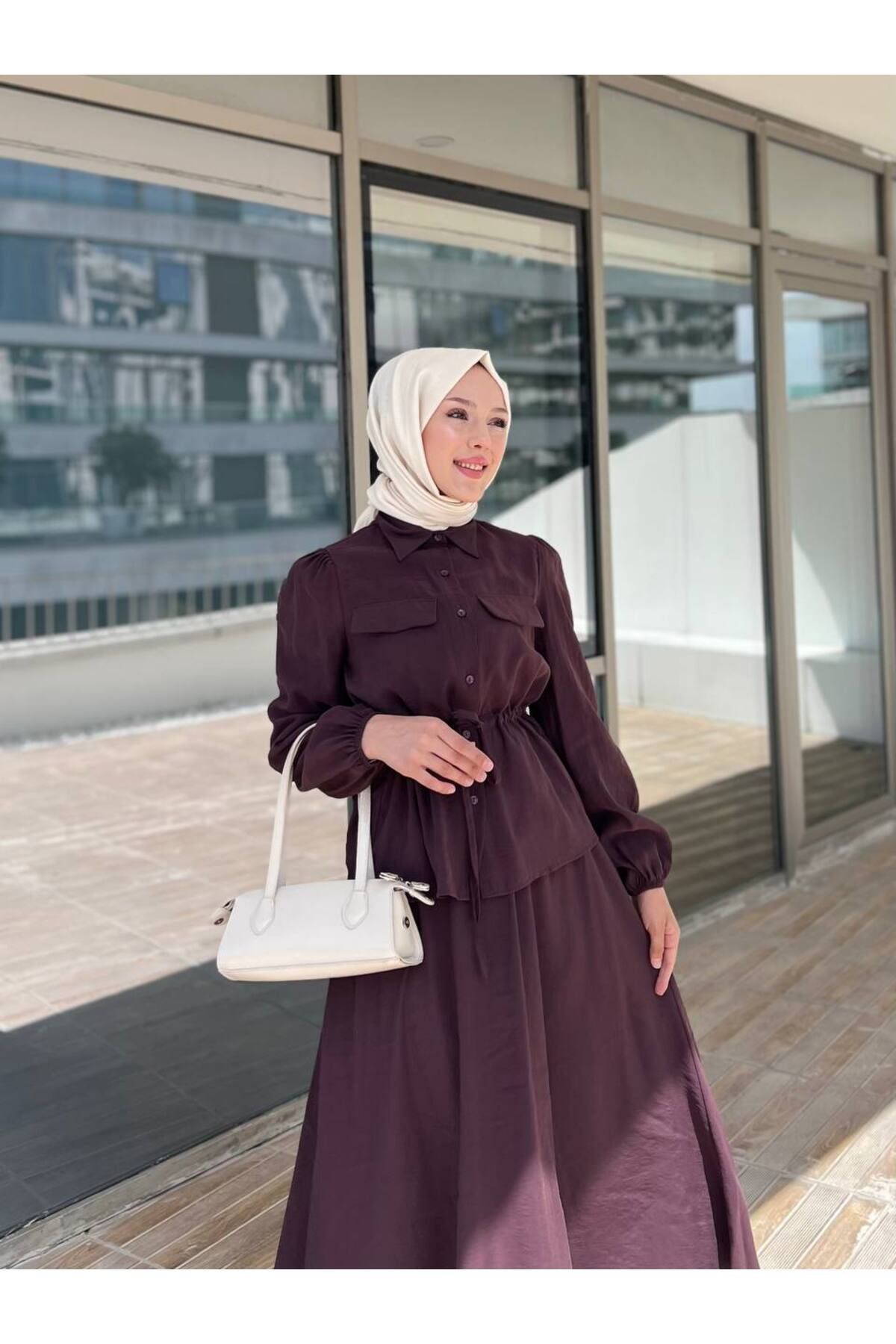 Castivo Fashion Cepli Gömlek Yaka Bağlamalı Takım