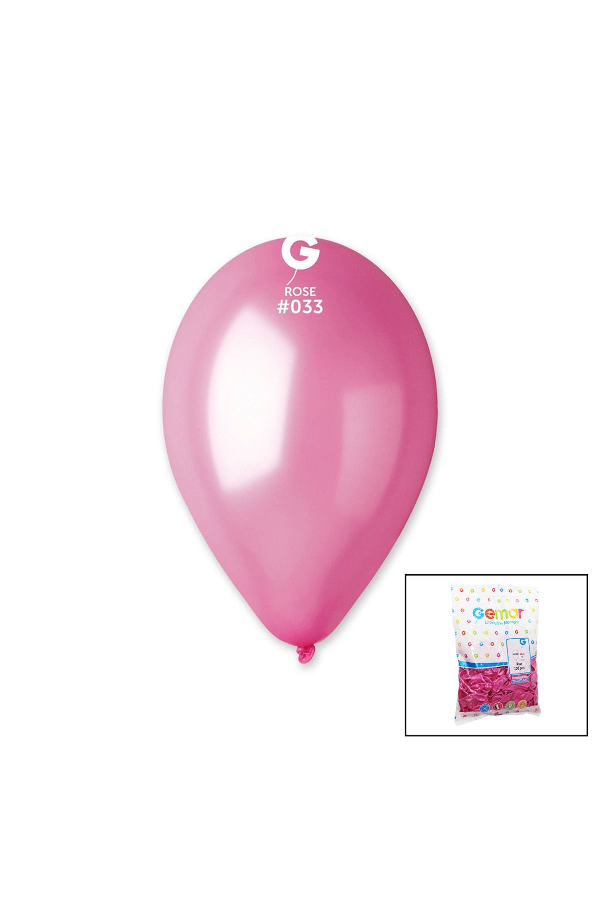 melfxxl eticaret GM-110-33 METALİK - PEMBE BALON 11'' - 28CM - 100 PARÇA (4767) - Lisinya
