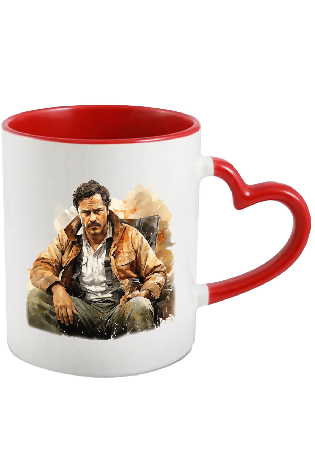 StoryGift Romania-Mug With Pedro Pascal, Joel Miller, The Last Of Us, Character, Multicolor 330 ml, , With Heart Handle STG 1