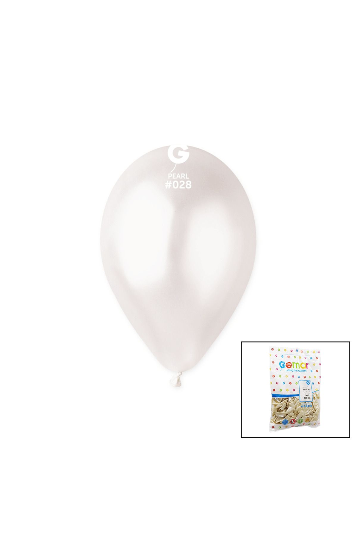 melfxxl eticaret GM-110-28 METALİK - BEYAZ BALON 11'' - 28CM - 100 PARÇA (4767) - Lisinya