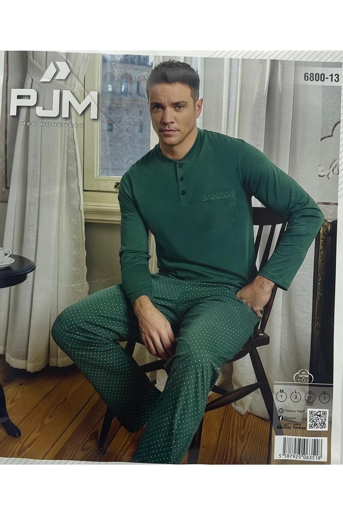 Pijaman YEŞİL KIŞLIK RAHAT PİJAMA TAKIMI ERKEK