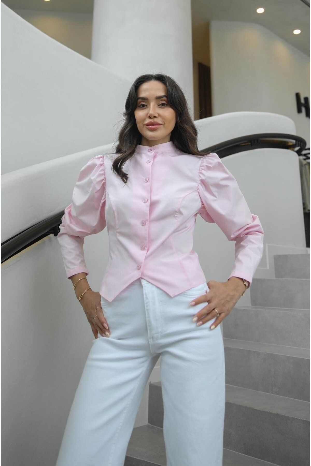 Havoş Pembe Lilyana Gömlek