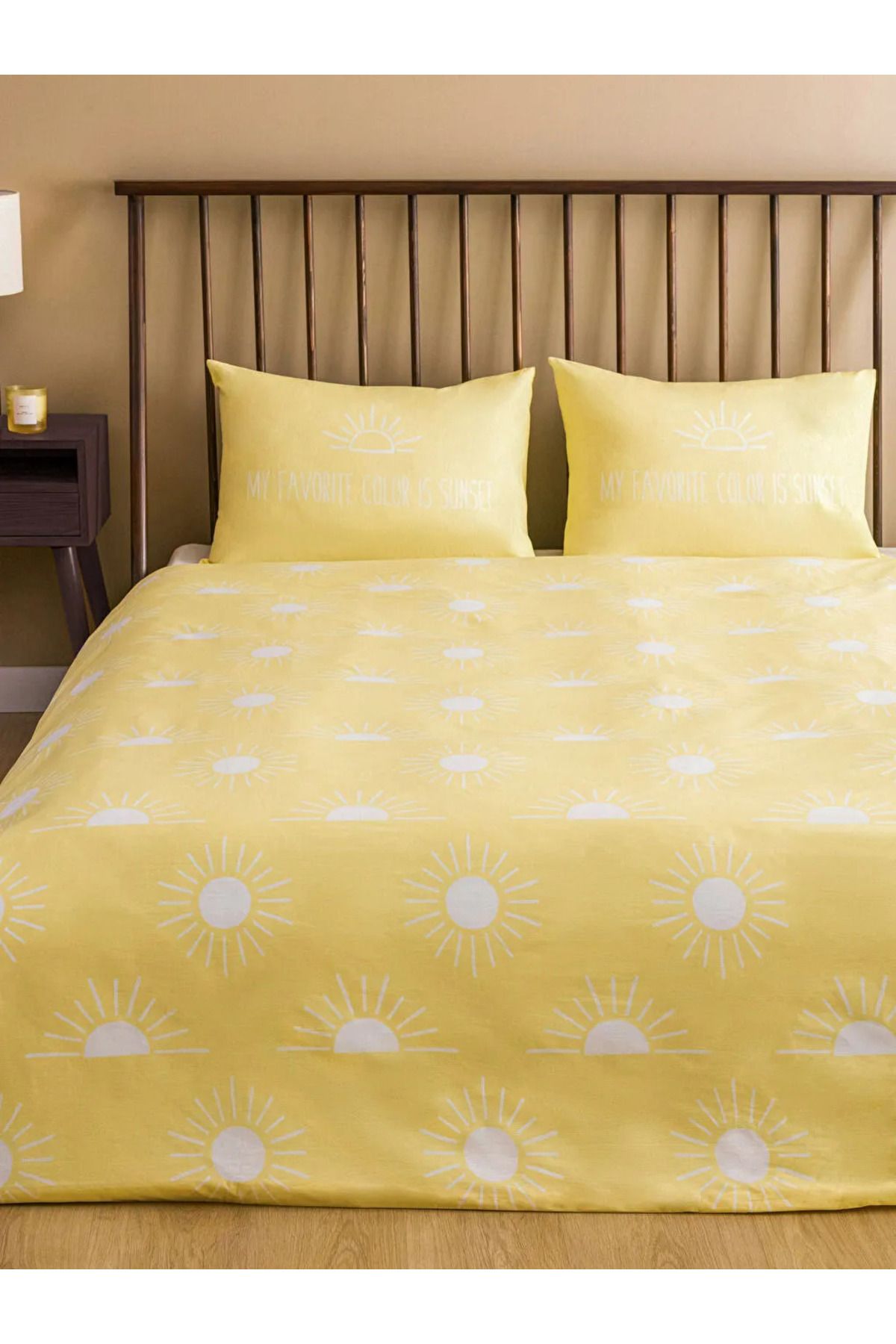 LC Waikiki LCW HOME Karişik Güneş Baskılı Pamuklu Çift Kişilik Nevresim Seti