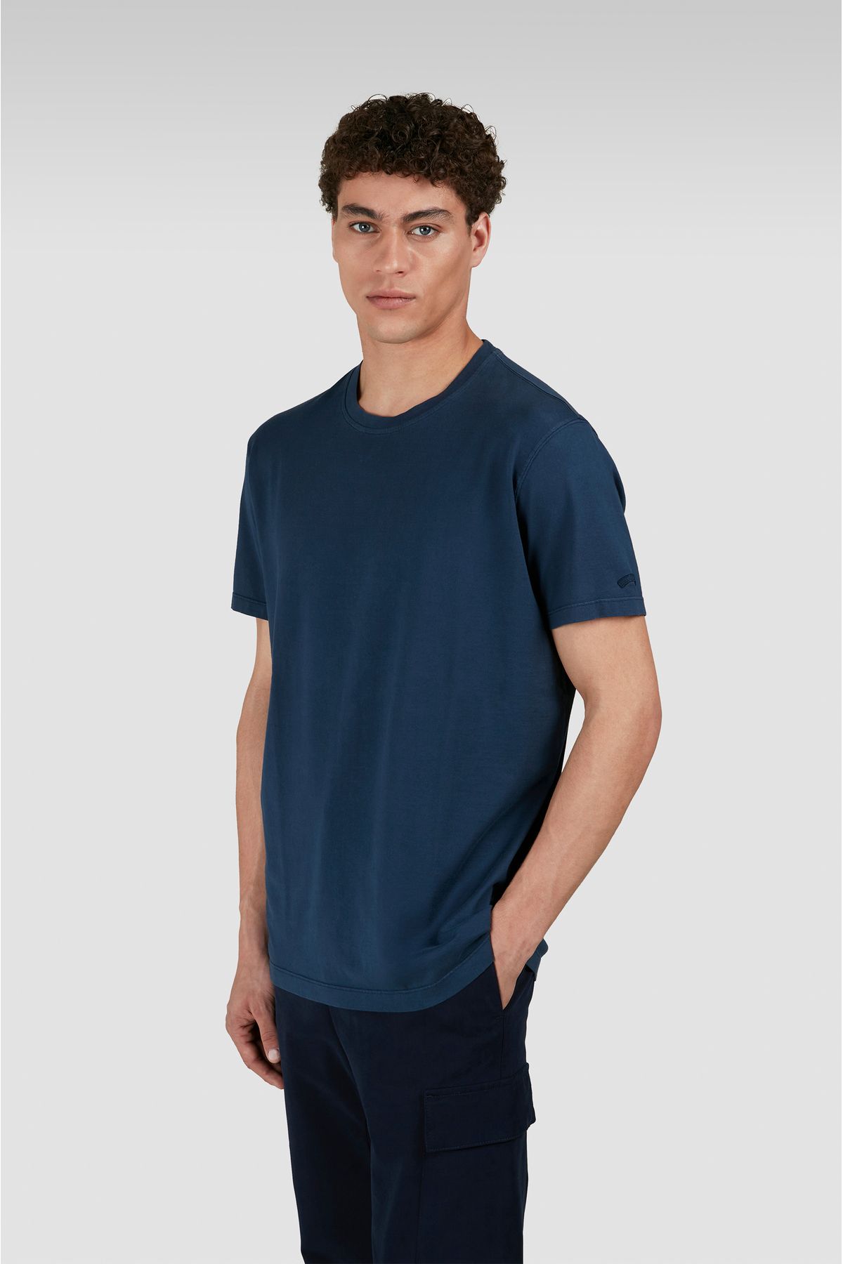PAUL&SHARK Erkek Yuvarlak Yaka Normal Kalıp %100 Pamuk Kısa Kollu Lacivert T-Shirt 25411006A-013