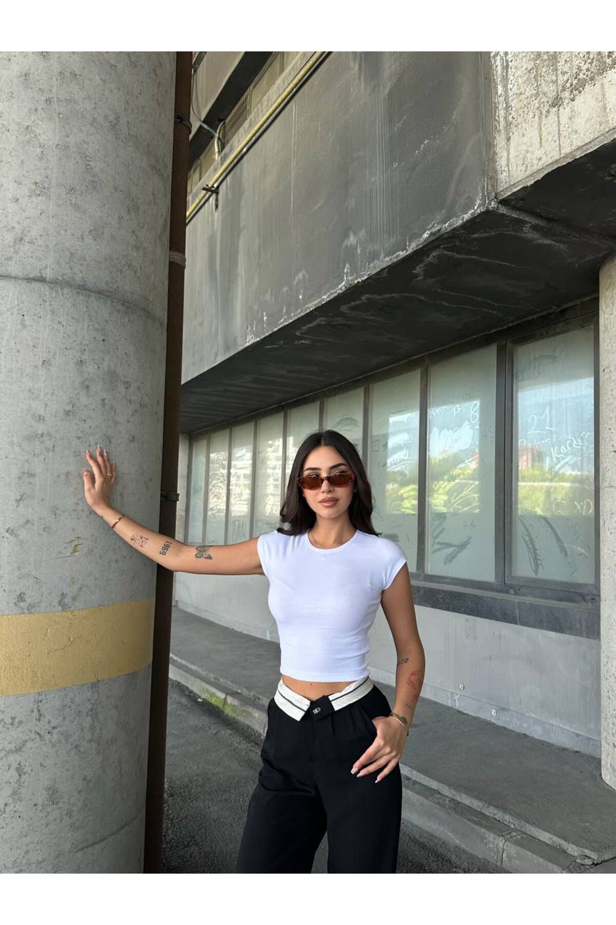 G&G WARDROBE Kadın Slim Fit Basic Crop Tişört - %100 Pamuk Esnek Kısa Kollu