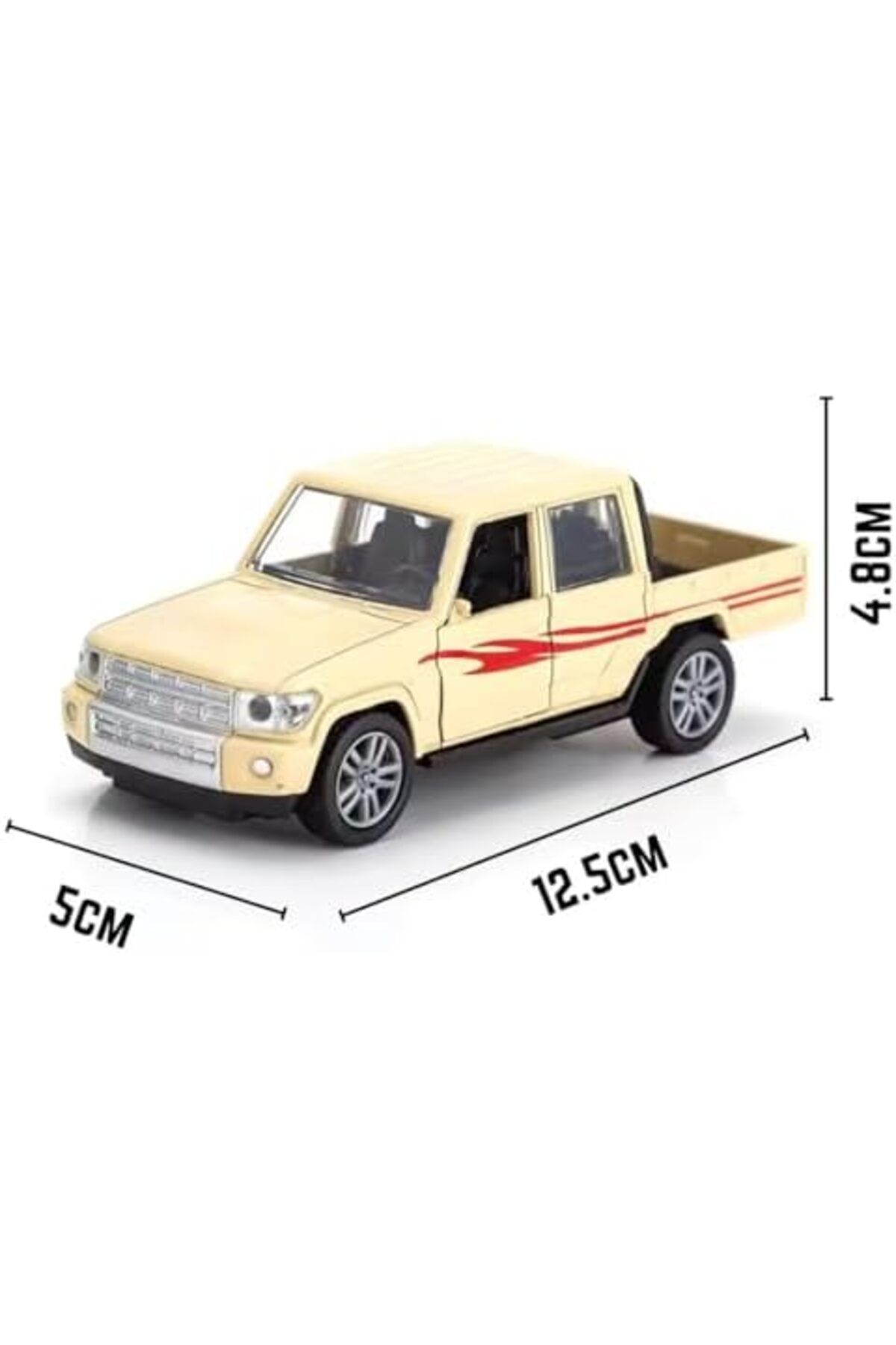 Generic-Mini Double Cabin Pickup Toy Car with Pull Back Action and Front Door Opening Durable Realistic Open 4