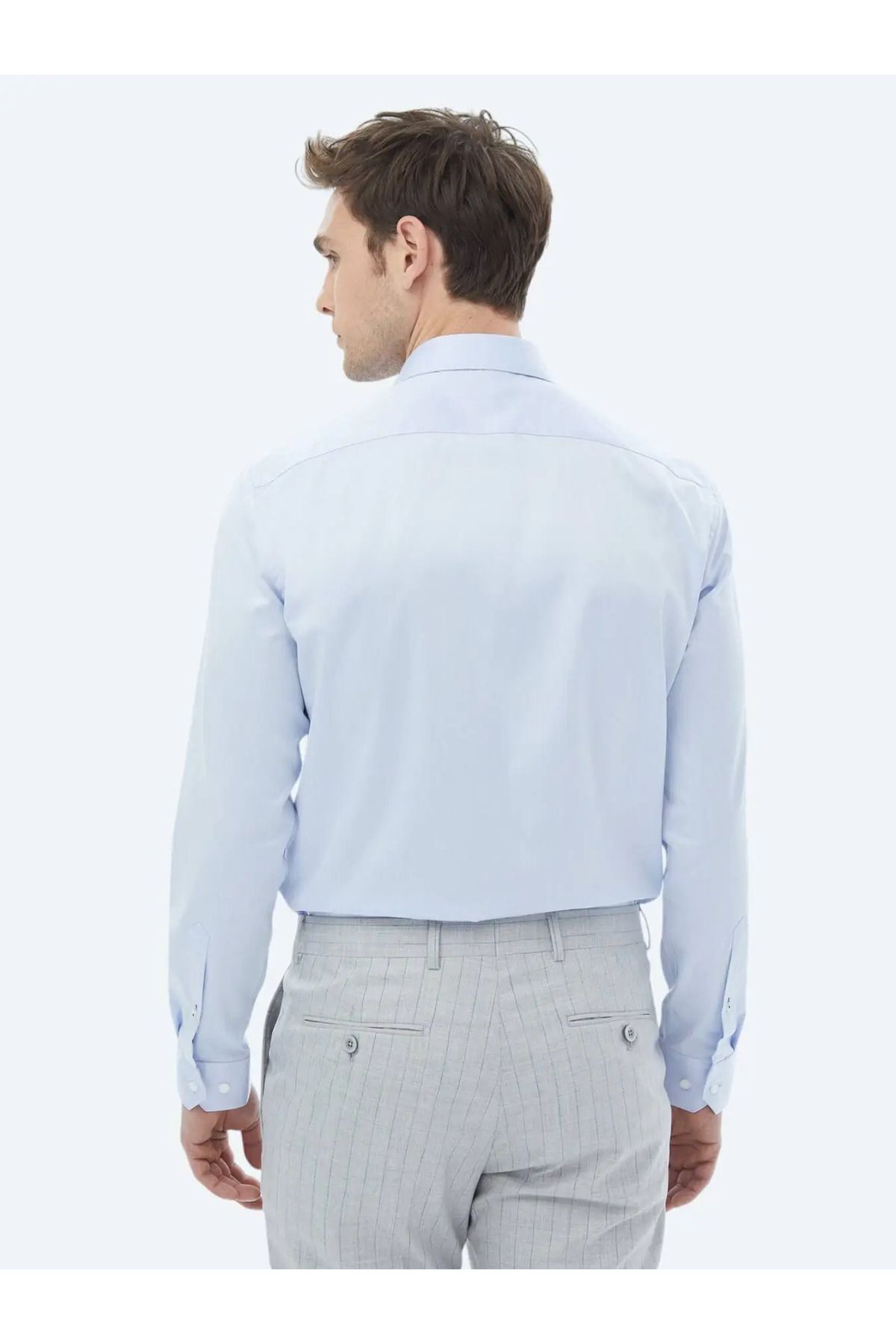 Kip-Cămașă clasică din bumbac slim fit albastră 7