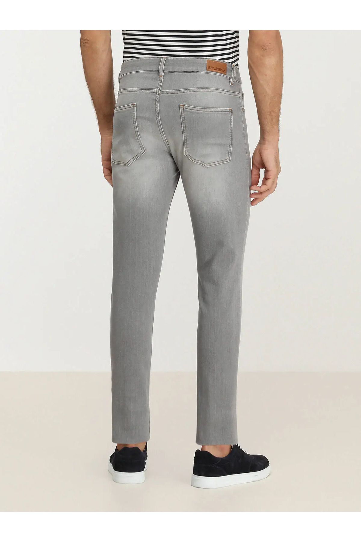 Kip-Gray Slim Fit Denim Cotton Blended Trousers 4