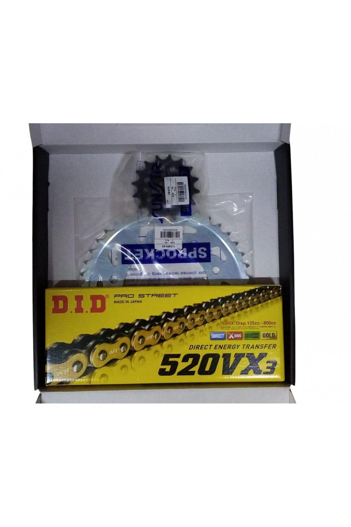 D.I.D Dıd Zincir Dişli Seti Gold Vx3 Honda Nc750x 2021-2022 (3d416-16t 1-3485-43t Dıd 520vx3 Gb-100ft Zj 1