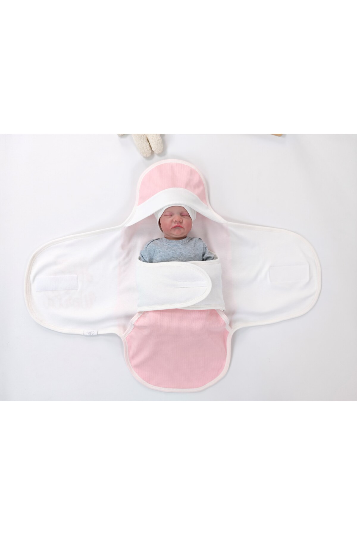 Tomuycuk Pembe Kız Bebek Battaniyesi Kundağı -Uyku Tulumu %100 Pamuklu Ortopedik 0-9ay Hediyelik fotoğrafı 5 (önizleme)