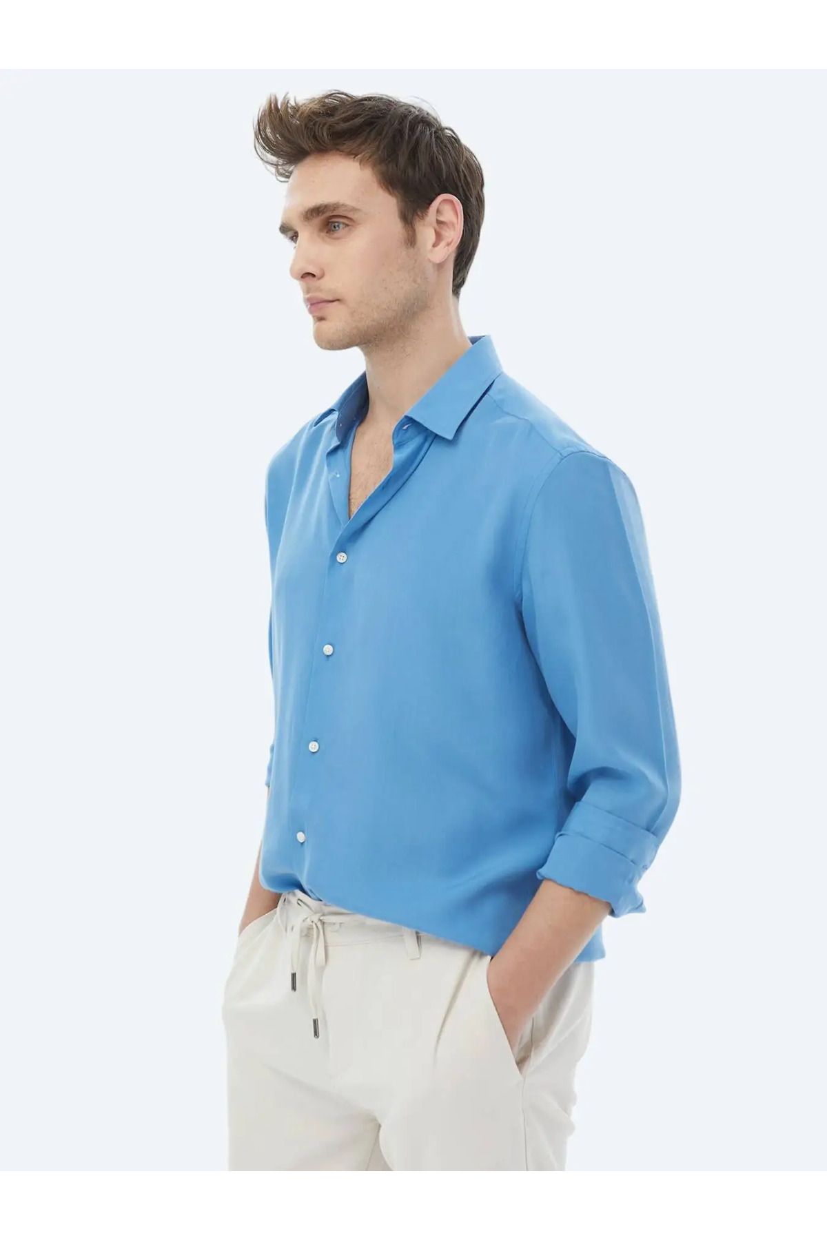 Mavi Regular Fit Dokuma Casual Gömlek - 6