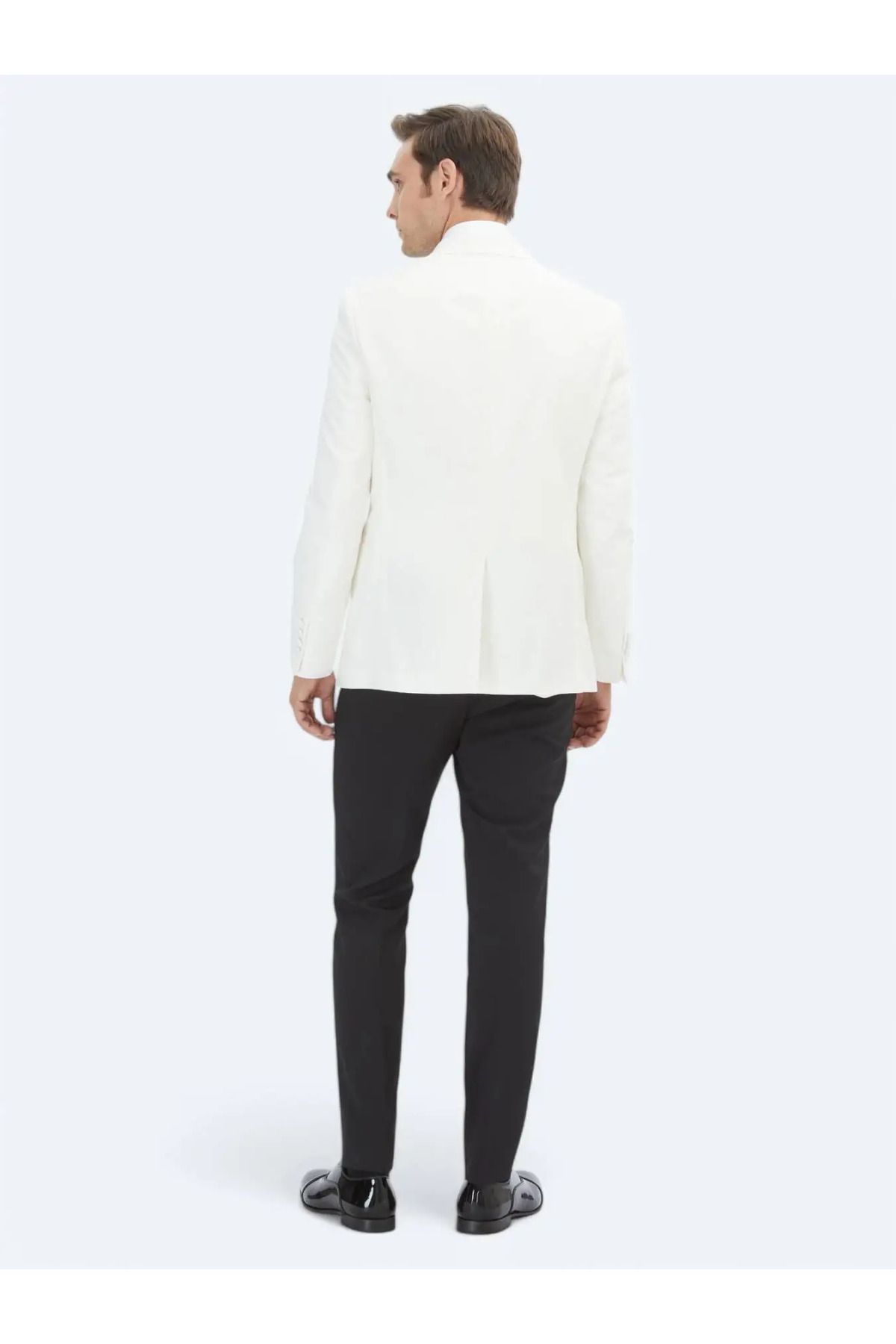اسموکینگ سفید مردانه کت و شلوار توکسدو بافندگی ECRU FLAT SLIM FIT Kip