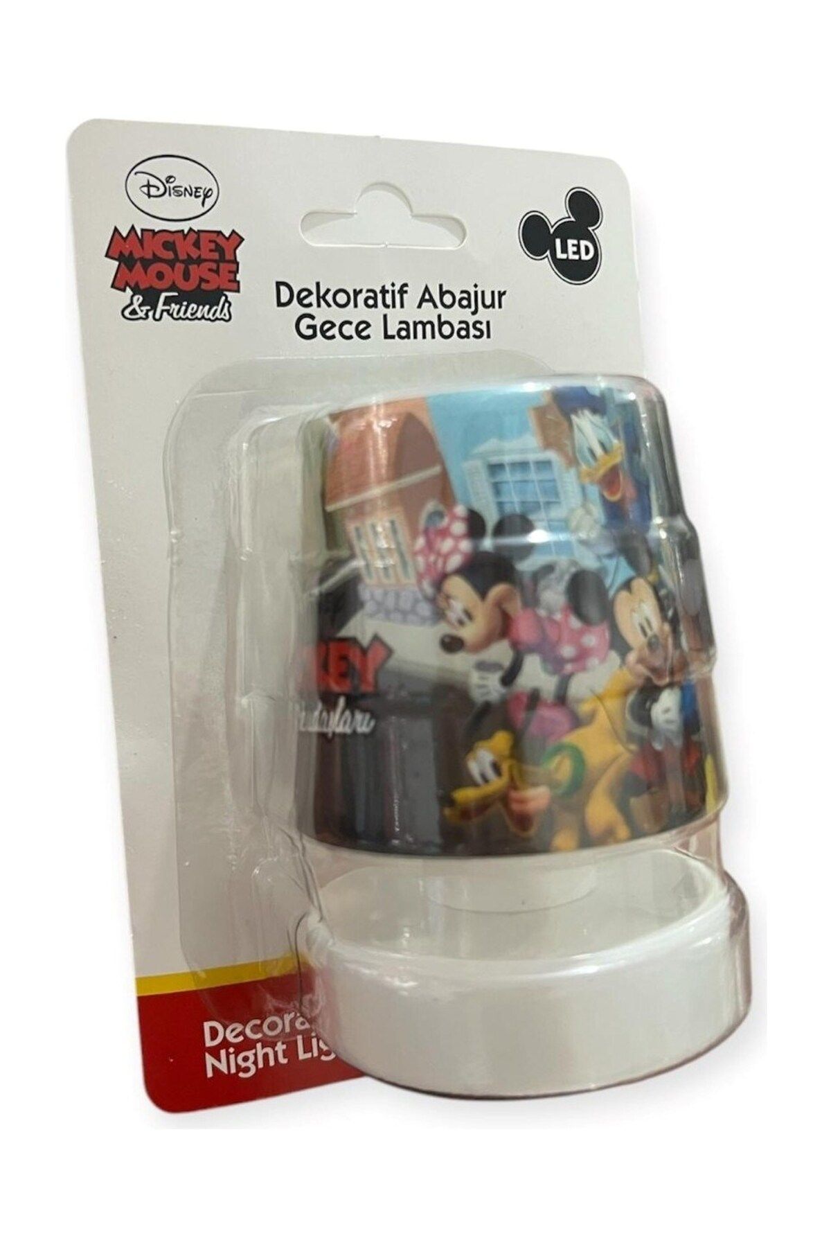 Nisa Luce Lisanslı Led Mini Abajur Mickey Mouse 2x1,5 Ledli Pilli Gece Lambası