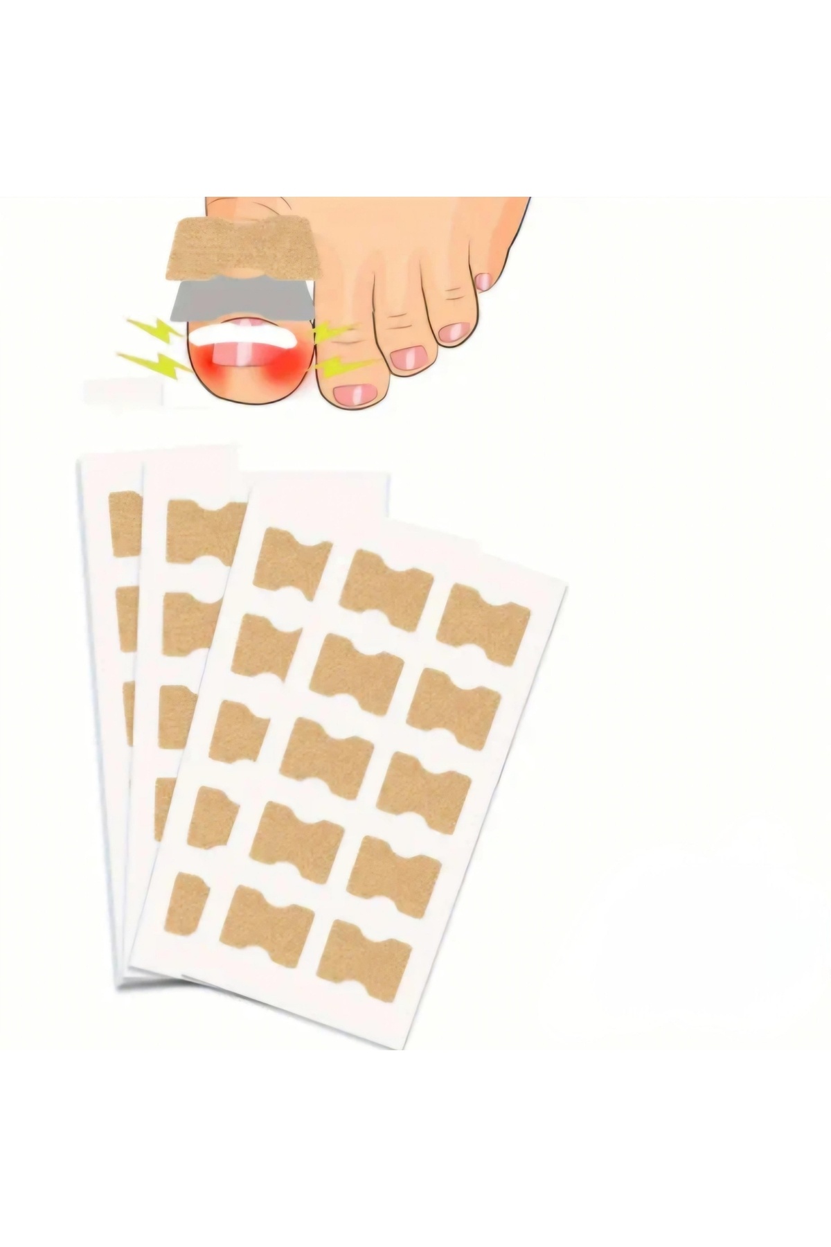 Beauty Box 20 Adet Batık Tırnak Pedleri Yapıştırıcı Gerektirmeyen Nefes Alabilir Hızlı Onarım