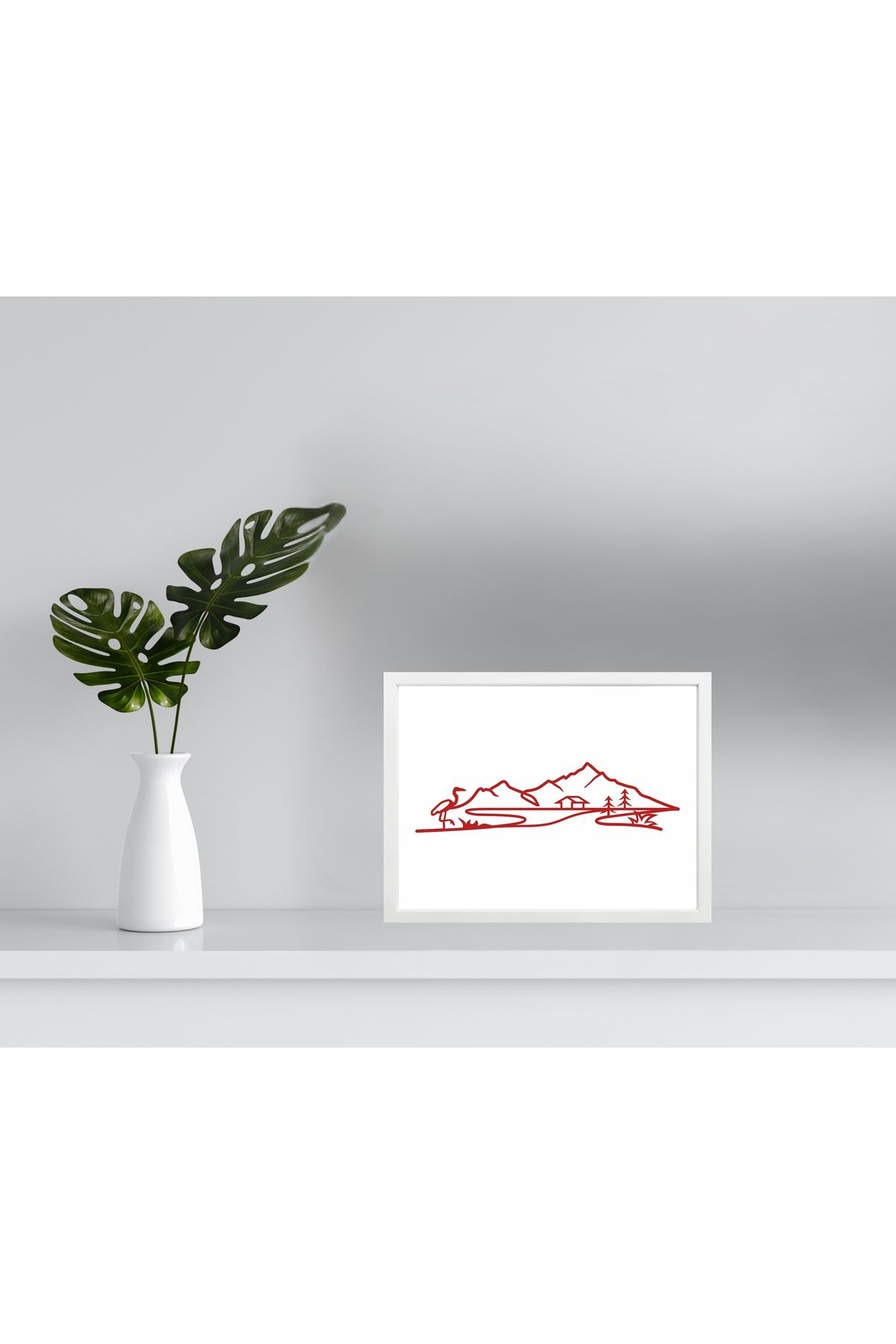 Grand Fine Art Çerçeveli Renkli Akrilik Tablo Minimalist Manzara