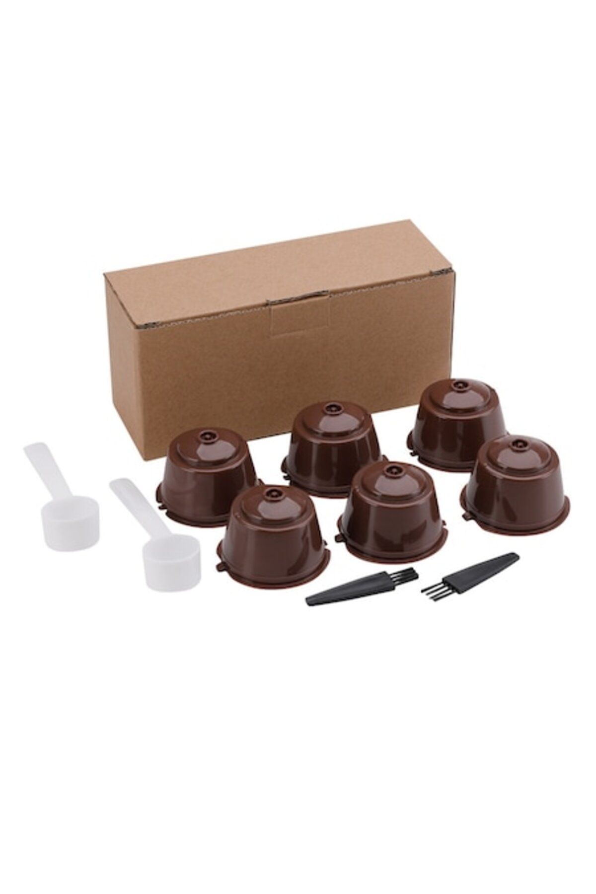 motor starter Set 6 Capsule De Cafea Reutilizabile, Plastic, Compatibil Cu Dolce Gusto, Maro - One Size