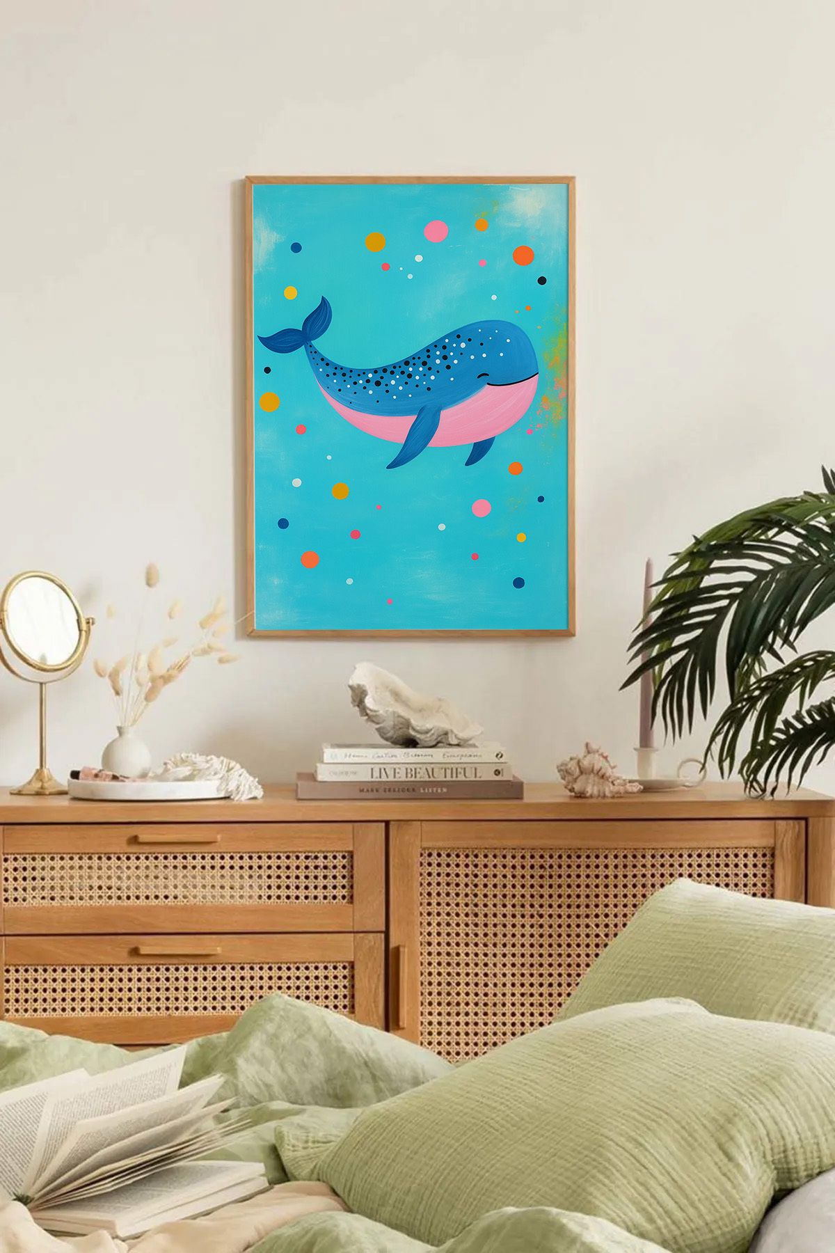 Dekorsiahome Tek Parça Ahşap Çerçeveli Oturma Odası Salon Mutfak Tablo TK0330