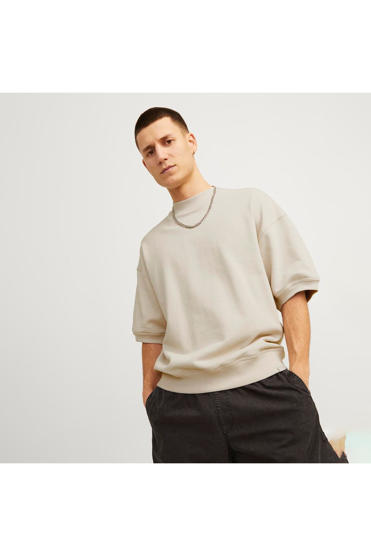تی شرت سفید مردانه کرم جمعی MOM Jack Jones Jack & Jones