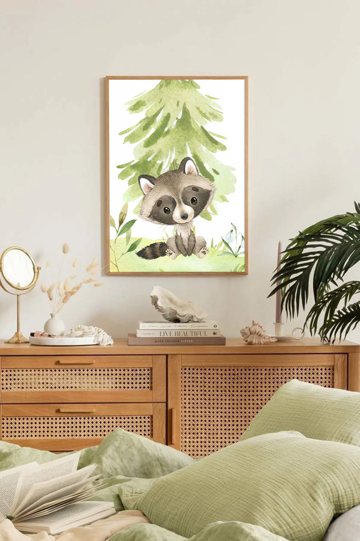 Dekorsiahome Tek Parça Ahşap Çerçeveli Oturma Odası Salon Mutfak Tablo TK0342