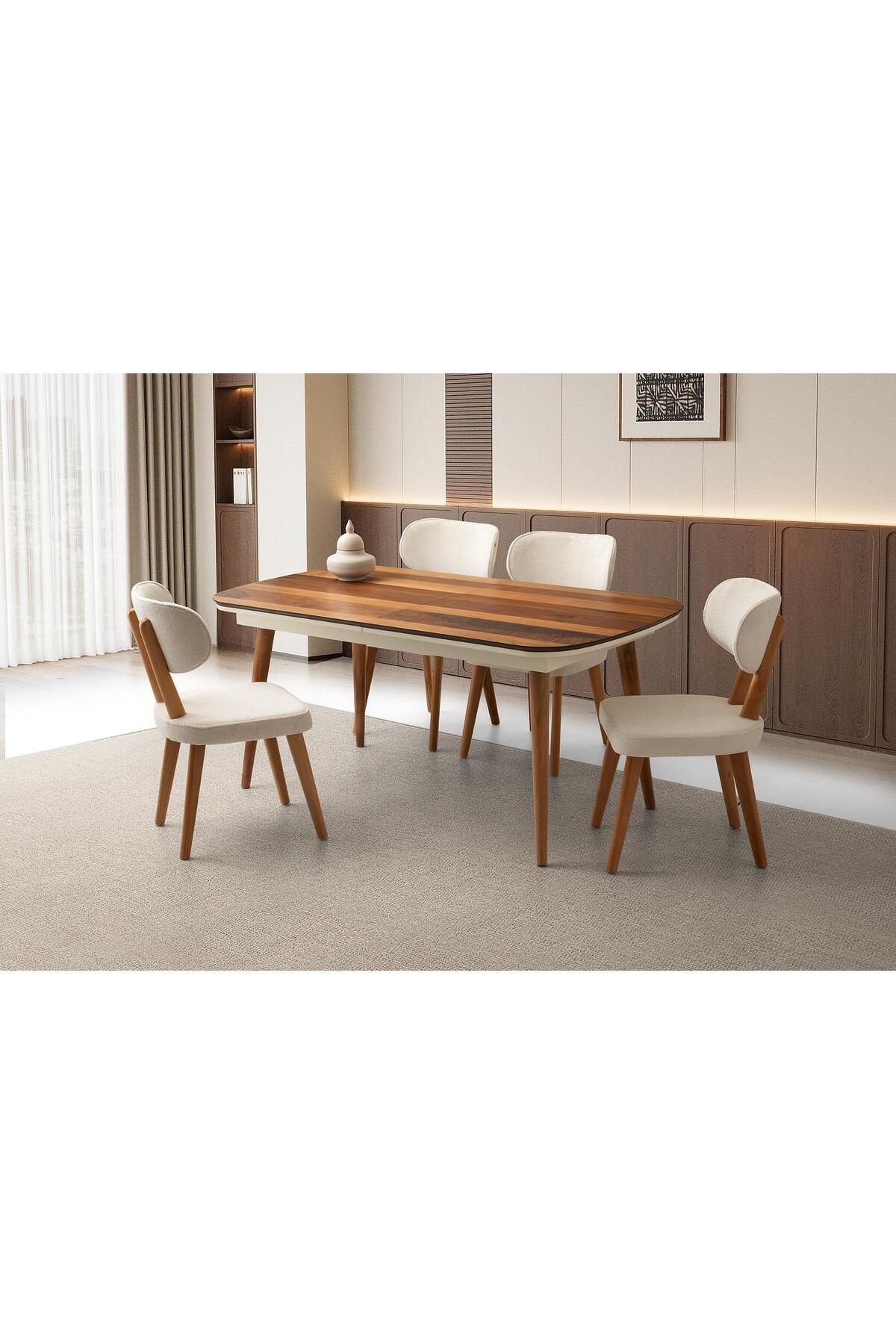 Levent Mobilya Aksesuar BOLVADİN MASA, SİRİUS SANDALYE, VALENCİA, 170x90
