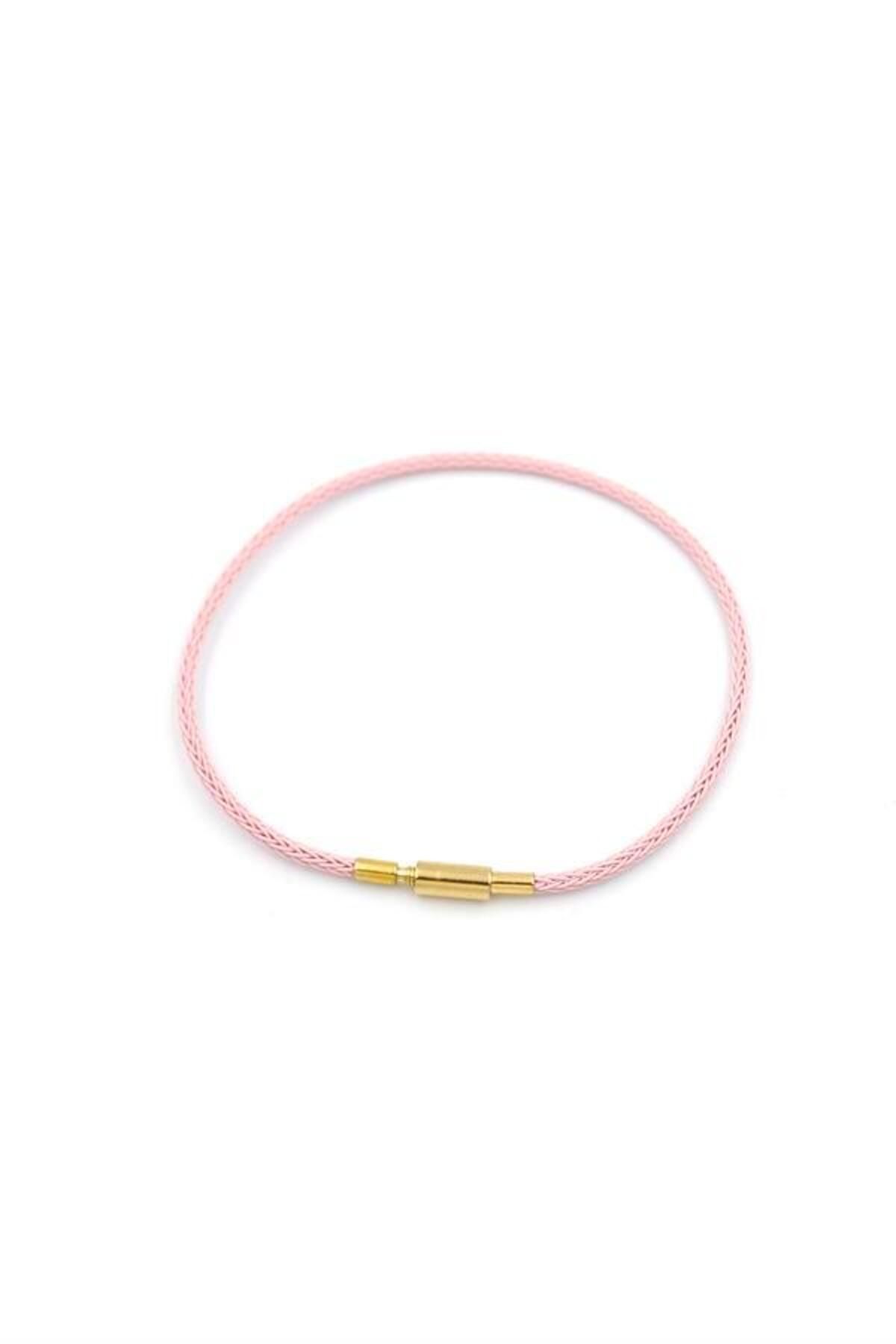 MBB ETİCARET Çelik Hasır İp Bileklik - Pembe