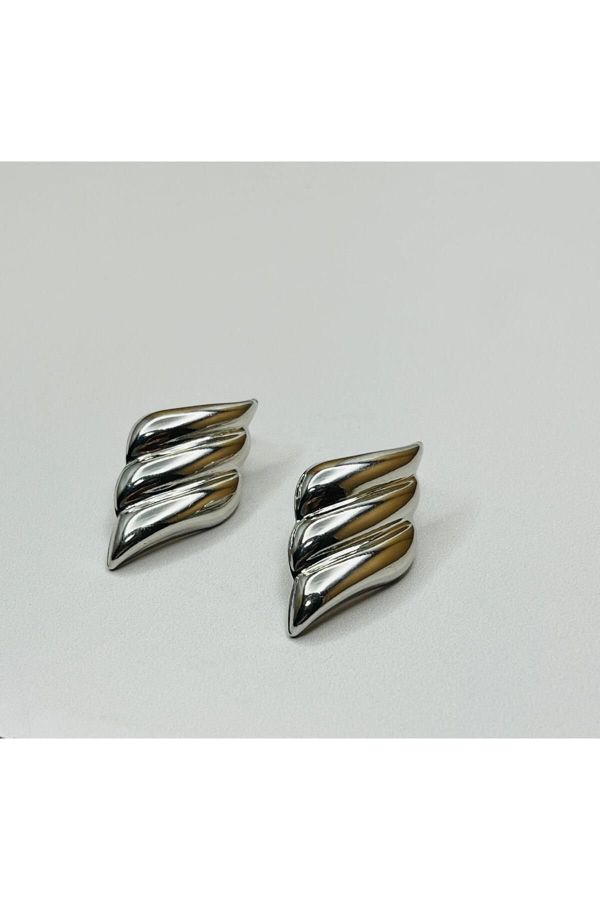 ASİN ACCESSORİES Dalgalı Plaka Küpe - VİP Küpe