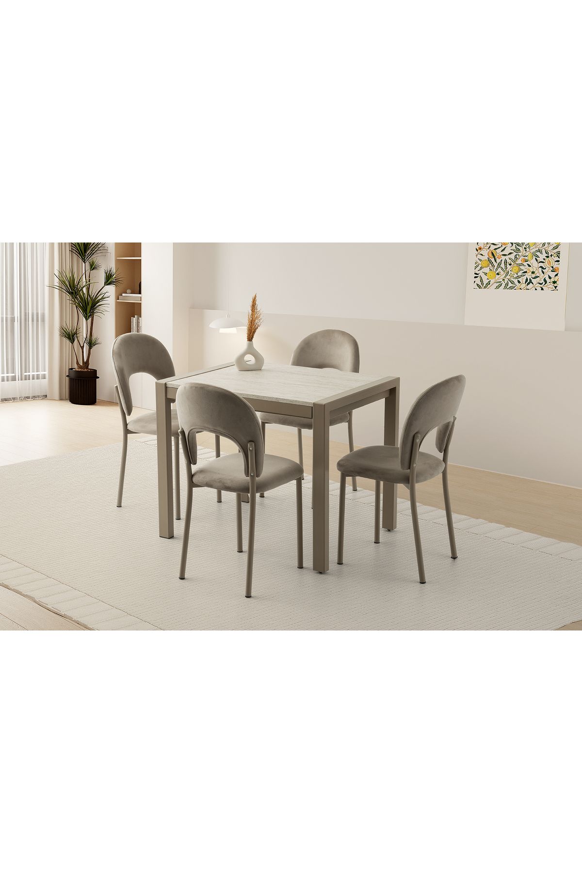 Levent Mobilya Aksesuar LATO MİNİ MASA, CLARUS SANDALYE, SİDON, 80x70