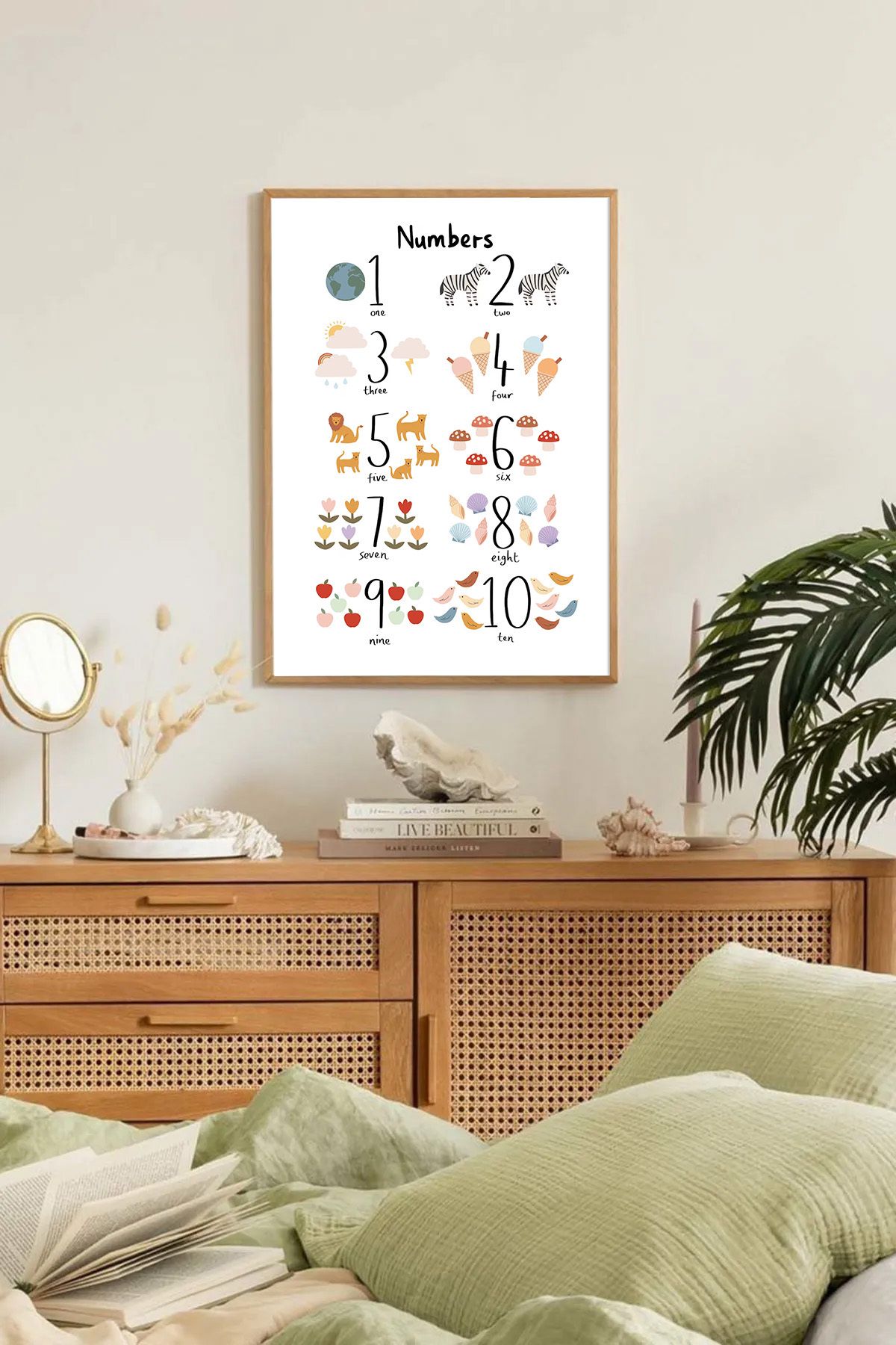 Dekorsiahome Tek Parça Ahşap Çerçeveli Oturma Odası Salon Mutfak Tablo TK0338