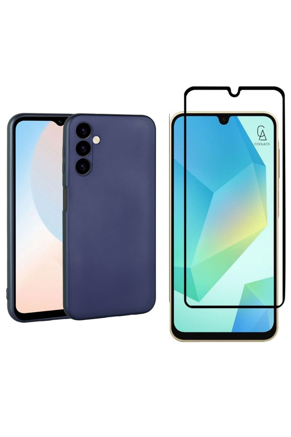 Coolacs Samsung Galaxy A16 ile Uyumlu Telefon Kılıfı ve 5d Tam Kaplayan Cam Ekran Koruyucu