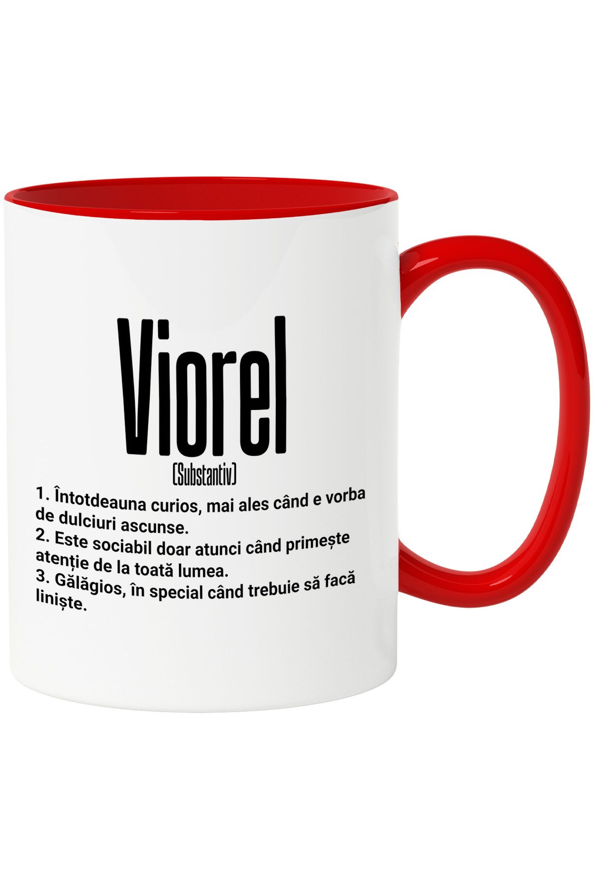 StoryGift Romania Cana Cu Numele Viorel, Cu Mesaj Amuzant, Curios, Sociabil, Galagios, 330ml, Cera, Cu ,stg - One Size