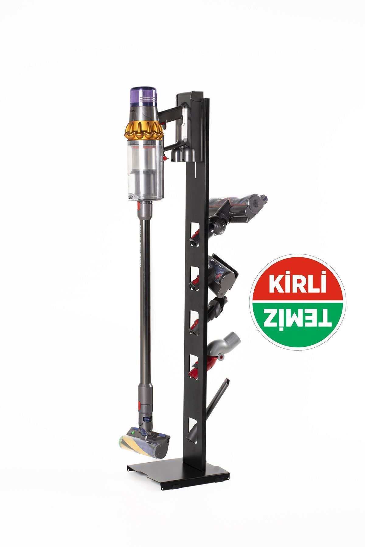 makro avs Dyson Uyumlu Dikey Süpürge Standı Siyah Renk Dyson V15 - V12 - V11 - V10 - V8 Modellere Uyumlu