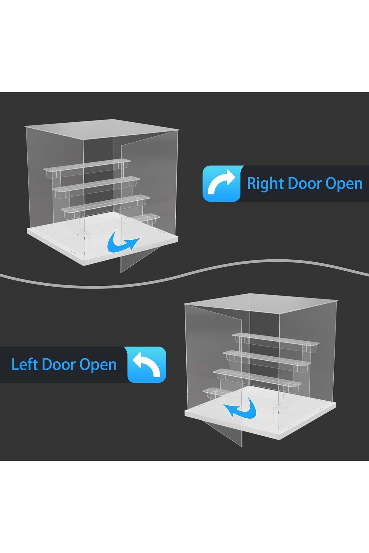 Generic-5-Tier Clear Acrylic Display Case Display Box Display Stand with Door,Countertop Display Case 5