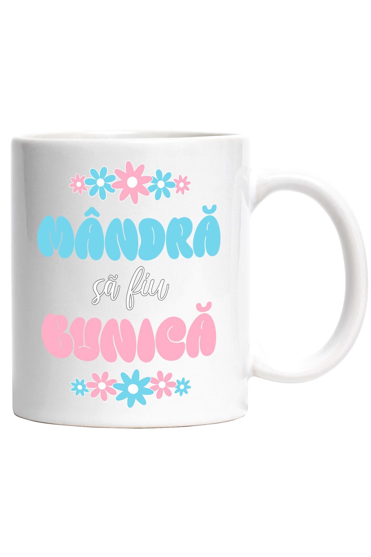 StoryGift Romania Cana Mandra Sa Fiu Bunica Familie Nepot Nepoata, 330ml, Ceramic Cu Maner Alb, Cu Mane,stg - One Size