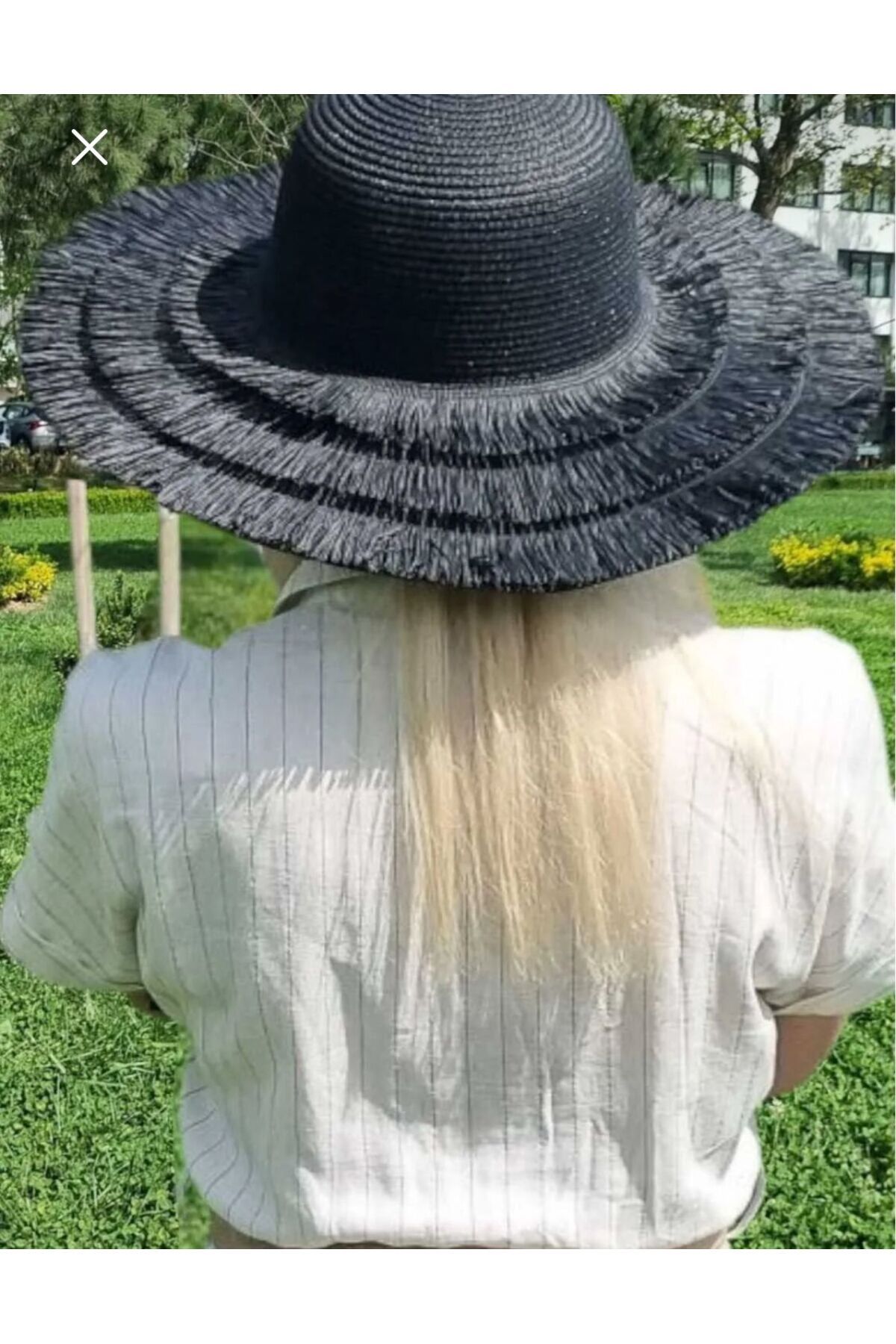 Saten Saçak Plaj Şapkası