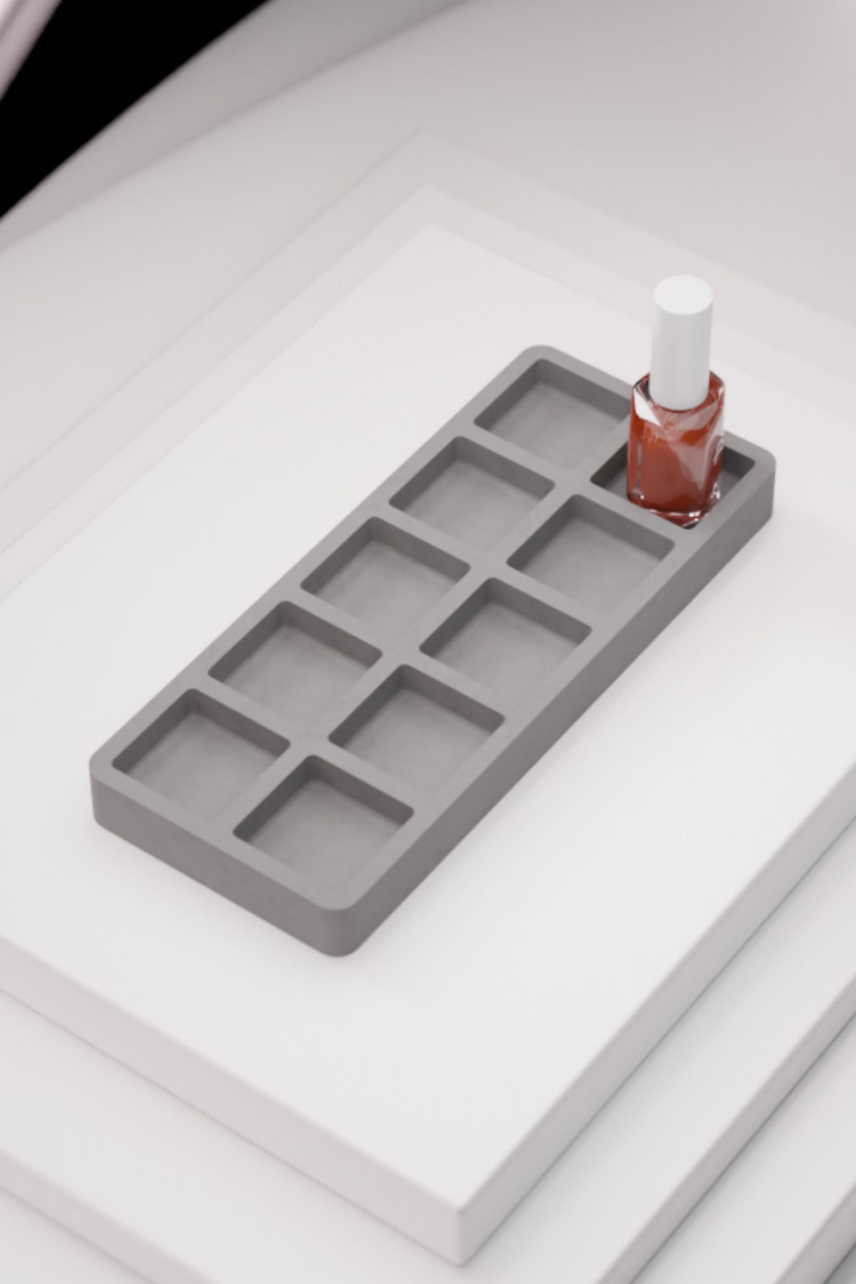 wooden lane studio Modern Beton Oje Makyaj Takı Yüzük Organizeri Pastel Renkli 10 Bölmeli Masa Taş Organizer
