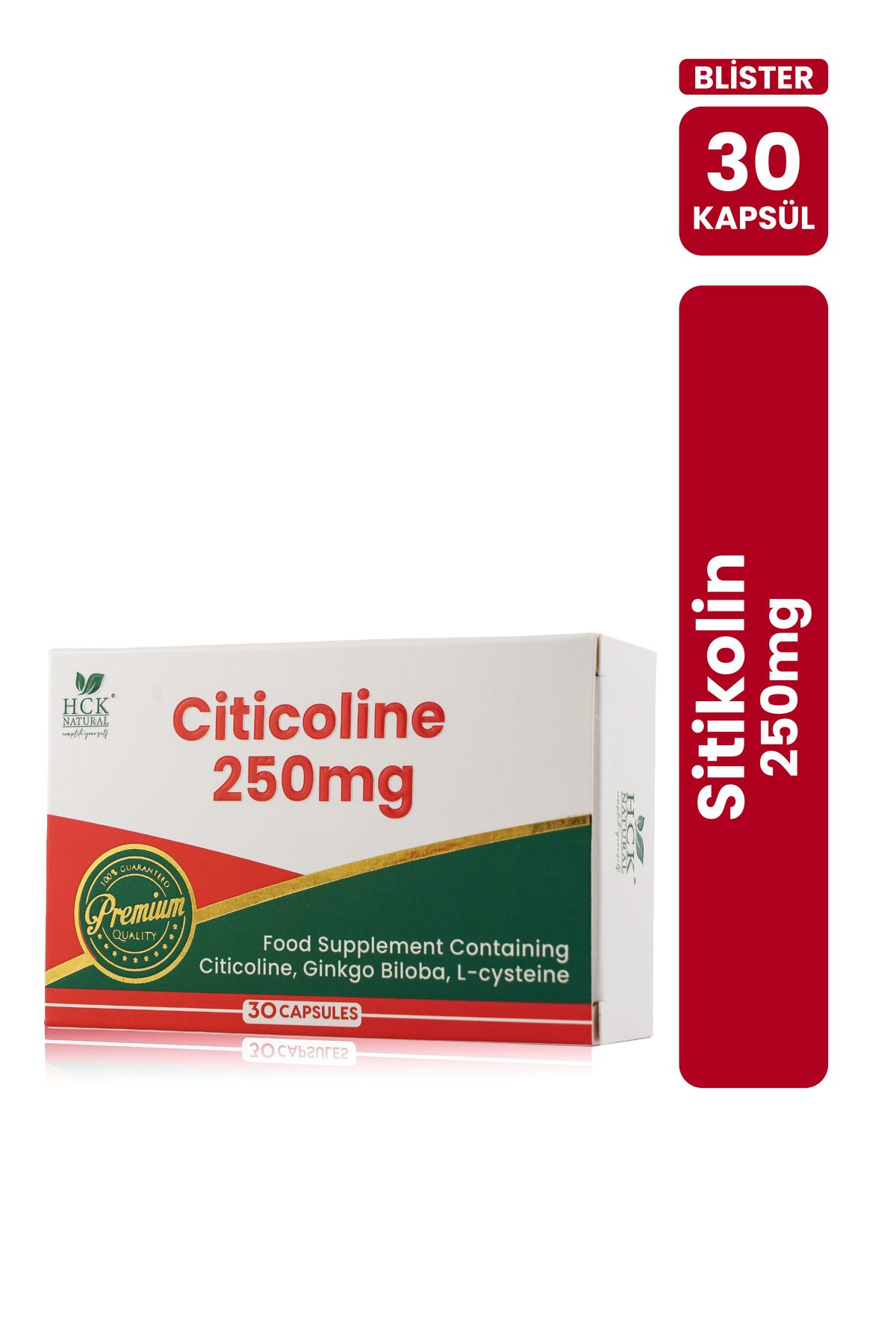 HCK NATURAL Stikolin 250mg İçeren Takviye Edici Gıda 30 Kapsül Blister